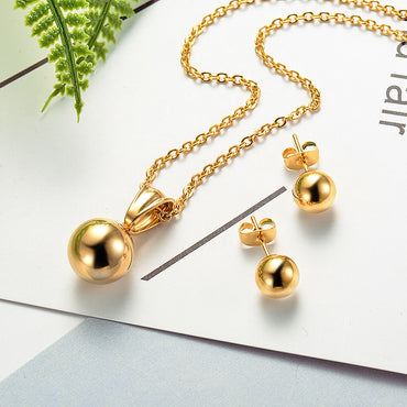 Simple Gold Ball Jewelry Sets