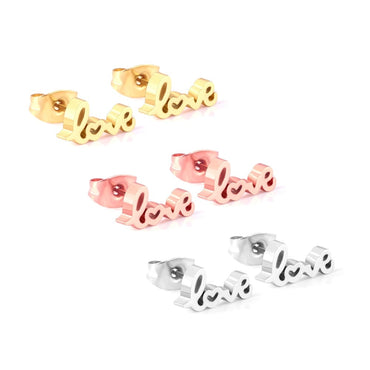 "Love" Stainless Steel Earrings