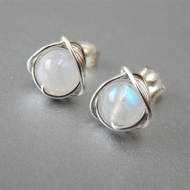 Moonstone Crystal Stud Earrings