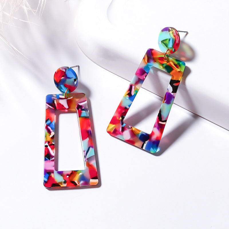 Geometric Acrylic Drop Earrings