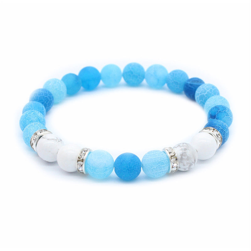 Pink and White Natural Stone Bracelets