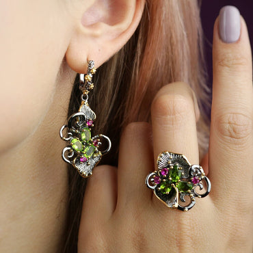 Olivine Crystal Jewellery Set