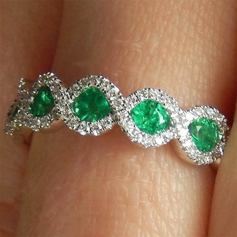 rose red Cubic Zirconia ring
