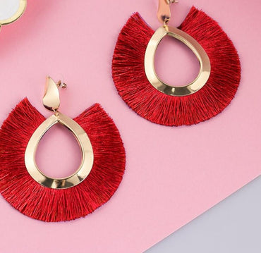 Big Tassel Drop Earrings
