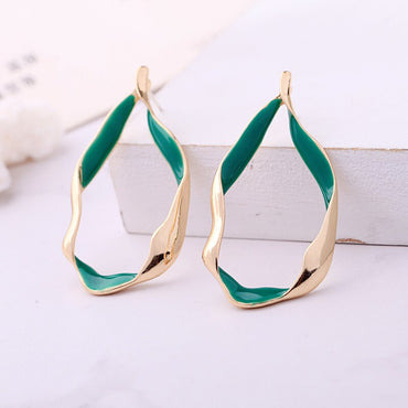 Minimalist Gold Enamel Earrings