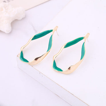 Minimalist Gold Enamel Earrings