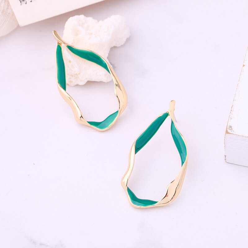 Minimalist Gold Enamel Earrings