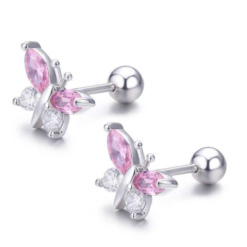 Pink Stud Earrings