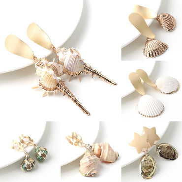 Natural Shell Drop Earrings Jewelry