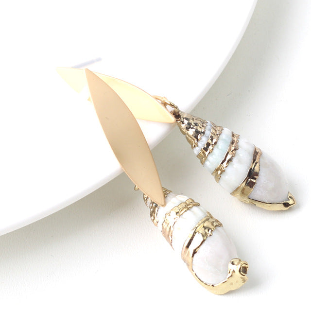 Natural Shell Drop Earrings Jewelry