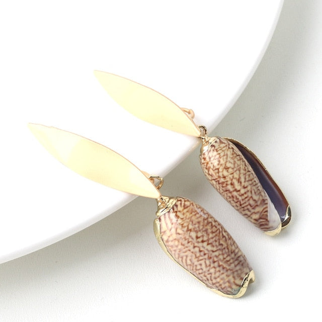 Natural Shell Drop Earrings Jewelry