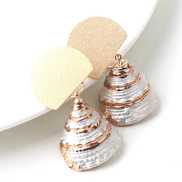 Natural Shell Drop Earrings Jewelry