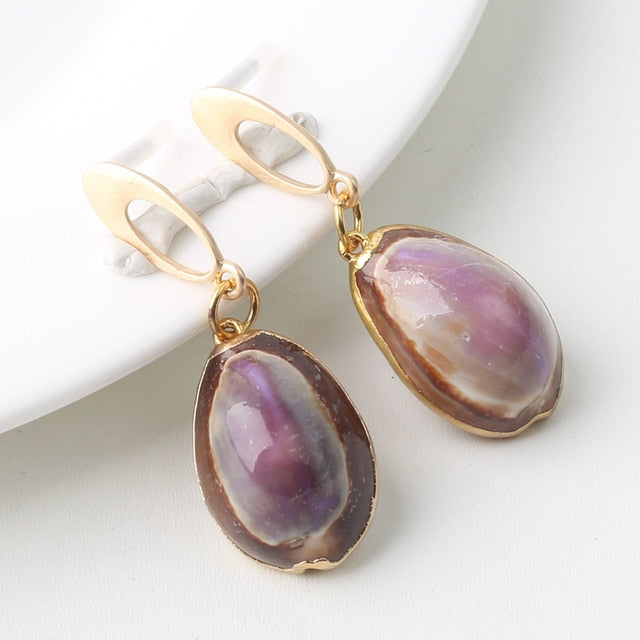 Natural Shell Drop Earrings Jewelry