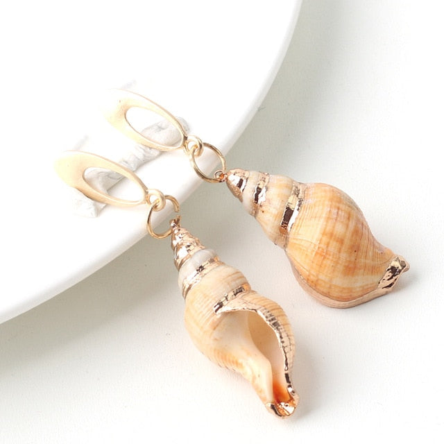 Natural Shell Drop Earrings Jewelry
