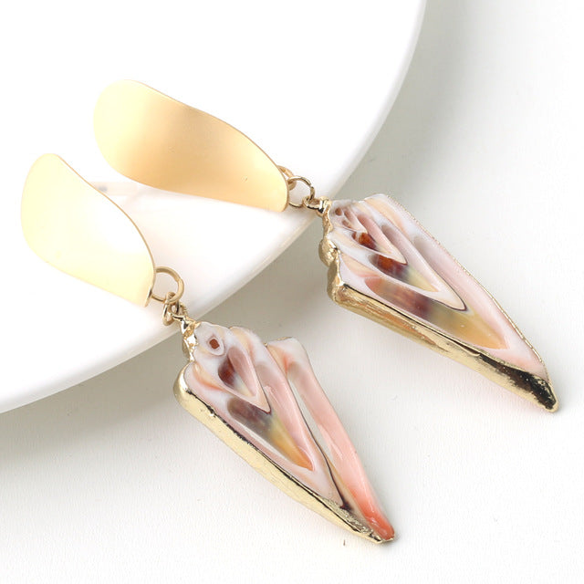 Natural Shell Drop Earrings Jewelry