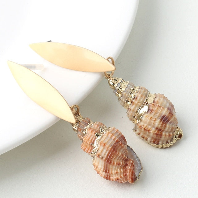 Natural Shell Drop Earrings Jewelry