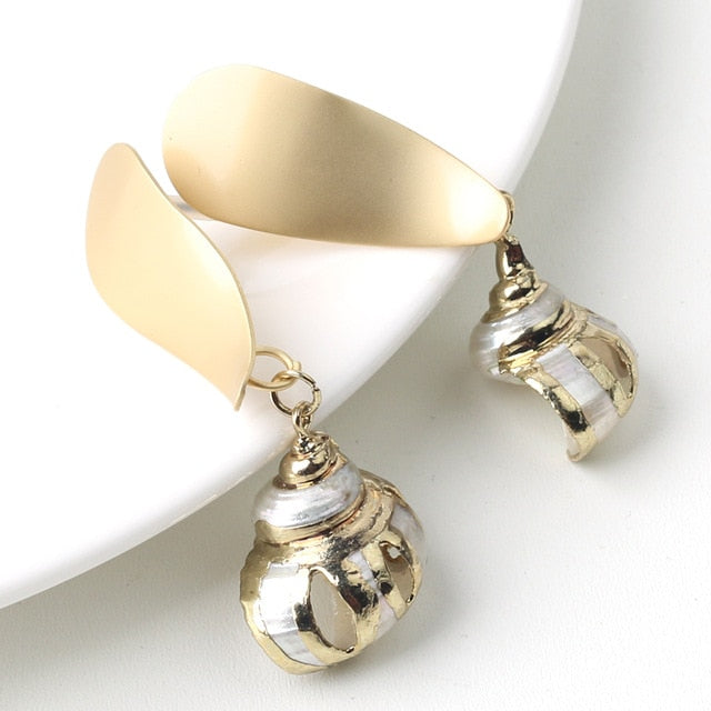 Natural Shell Drop Earrings Jewelry