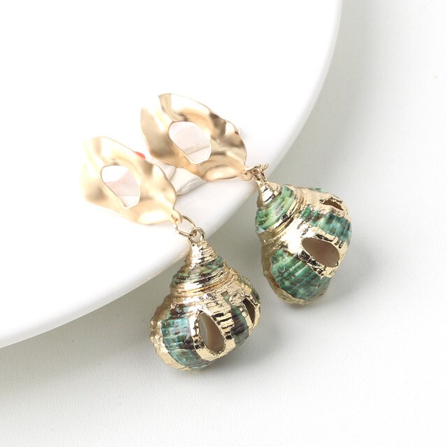 Natural Shell Drop Earrings Jewelry