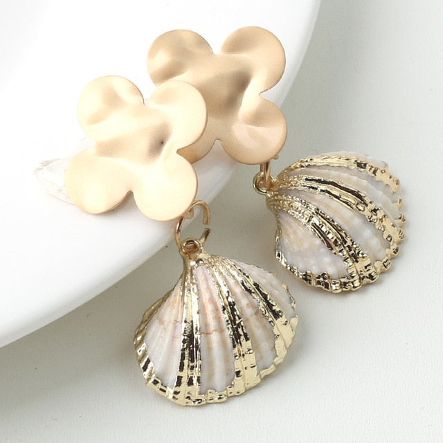Natural Shell Drop Earrings Jewelry