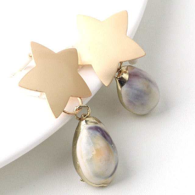 Natural Shell Drop Earrings Jewelry