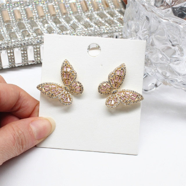 Zircon Butterfly Earrings