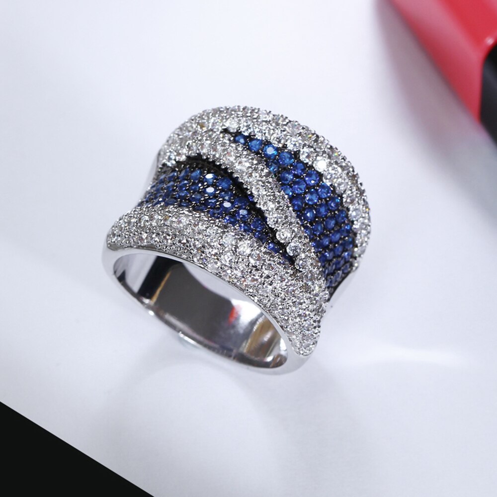 Blue Cubic Zirconia Ring