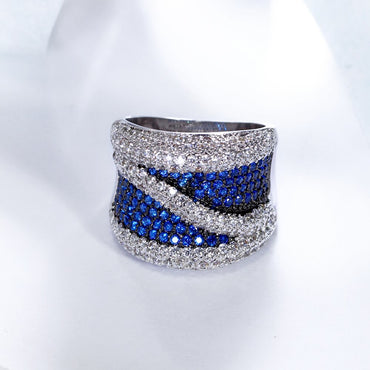 Blue Cubic Zirconia Ring