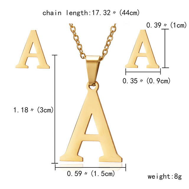 26 Letters Jewelry Set