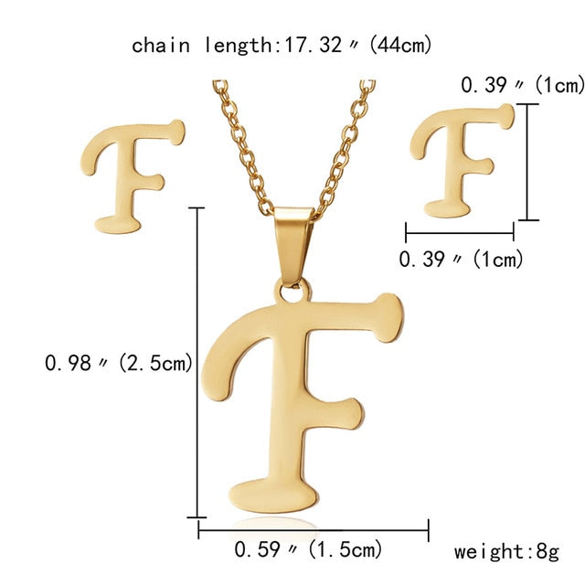 26 Letters Jewelry Set