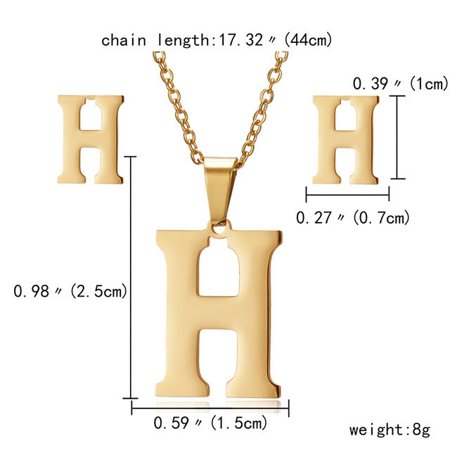 26 Letters Jewelry Set