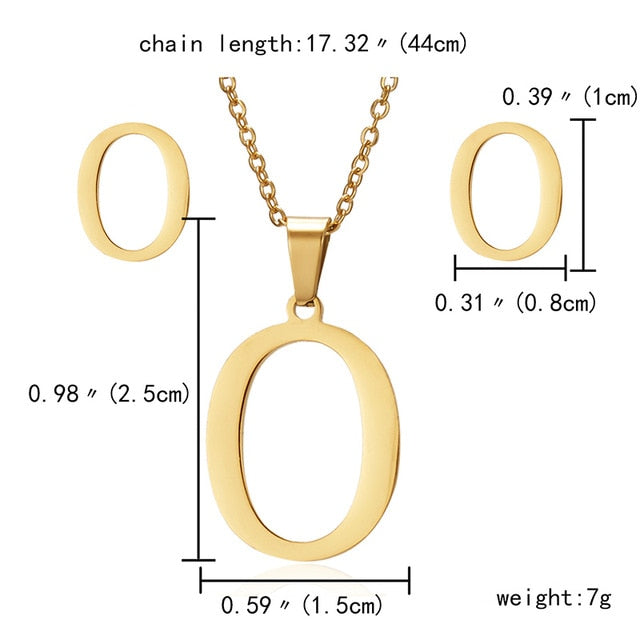 26 Letters Jewelry Set