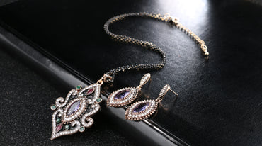 Resin Earring Drop Pendant Jewelry Sets