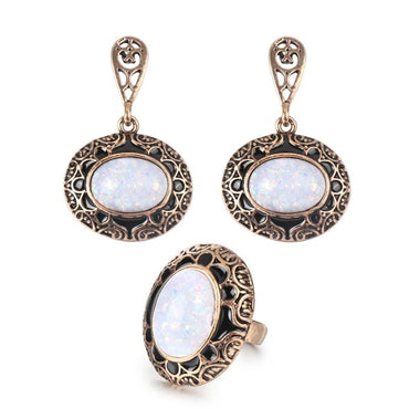 Vintage Earrings And Rings Jewelry Set