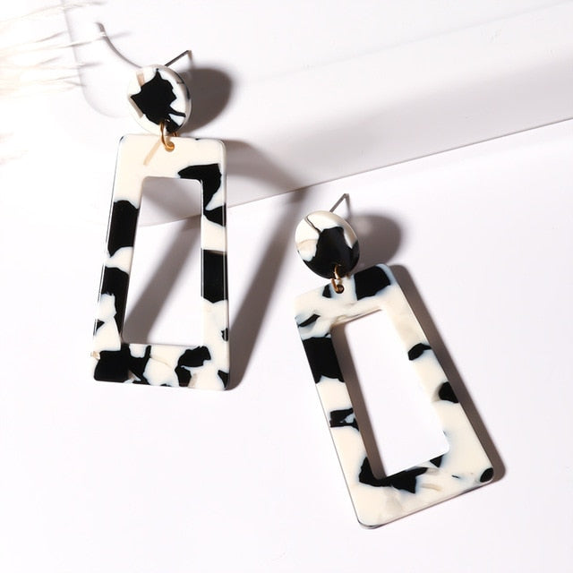 Geometric Acrylic Drop Earrings