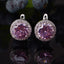 Silver Earrings with Pink Stone