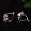 Silver Earrings with Pink Stone