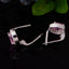 Silver Earrings with Pink Stone
