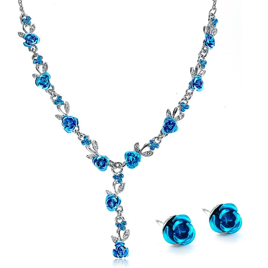 Metal Rose Jewelry Sets