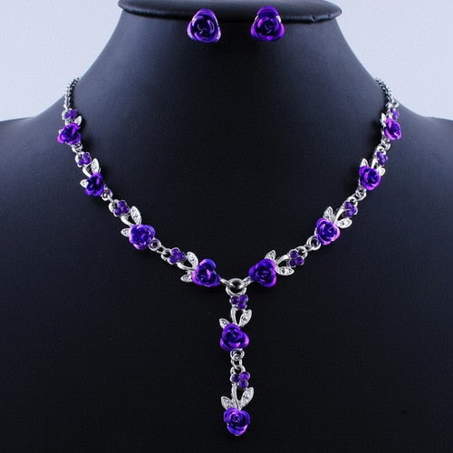 Metal Rose Jewelry Sets