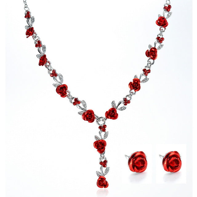 Metal Rose Jewelry Sets