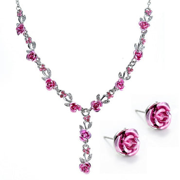 Metal Rose Jewelry Sets