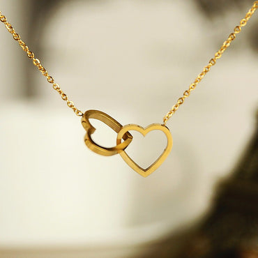 Double Heart Necklaces Pendants