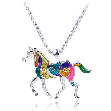 Enamel Horse Necklace