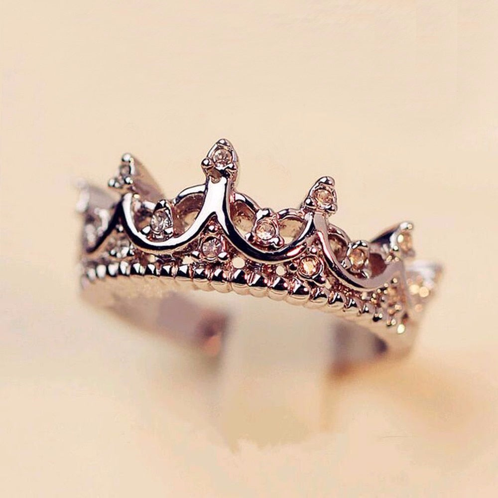 Silver Queen Crown Ring